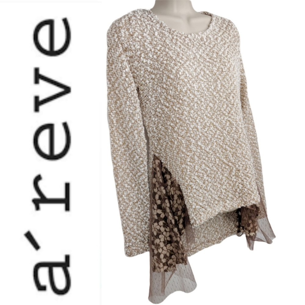 A'REVE Layered Lightweight Boho Sweater Sz S